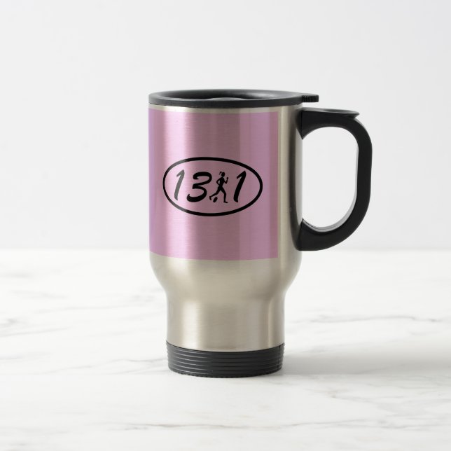 Womens half marathon travel mug (Right)