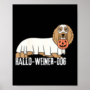 Womens Hallo-Weiner-Dog Dachshund Halloween Dog Poster