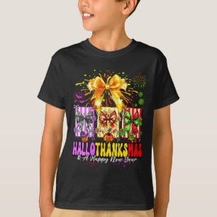 Womens Hallothanksmas &amp; A Happy New Years Eve  T-Shirt