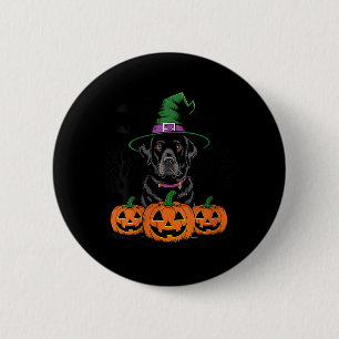 Womens Halloween Black Labrador Retriever Dog 6 Cm Round Badge