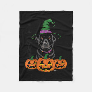 Womens Halloween Black Labrador Retriever Dog Fleece Blanket