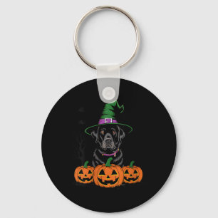 Womens Halloween Black Labrador Retriever Dog Key Ring