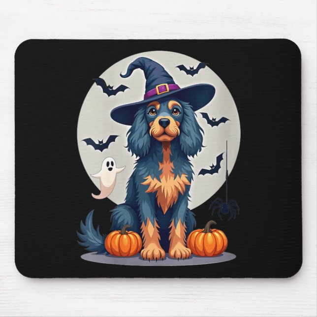 Womens Halloween Cocker Spaniel Dog Black Tan Mouse Pad (Front)