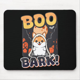 Womens Halloween Dog Boo Bark V-Neck Mouse Pad