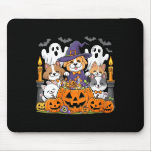 Womens Halloween Dog Ghost Halloween Dog Funny For Mouse Pad