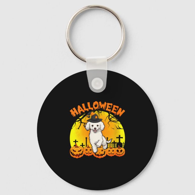 Women's halloween dog  key ring (Front)