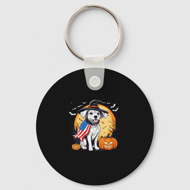 Women's halloween dog  key ring (Front)