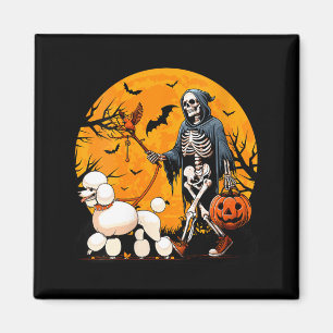 Womens Halloween Dog Skeleton Leads Dog Halloween Magnet