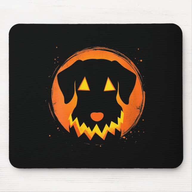 Womens Halloween Dog V-Neck Mouse Pad (Front)