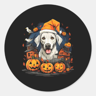 Womens Halloween Dog V-Neck T-Shirt1 Classic Round Sticker