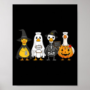 Women's halloween ducks poster