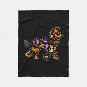 Women's halloween poodle dog fleece blanket