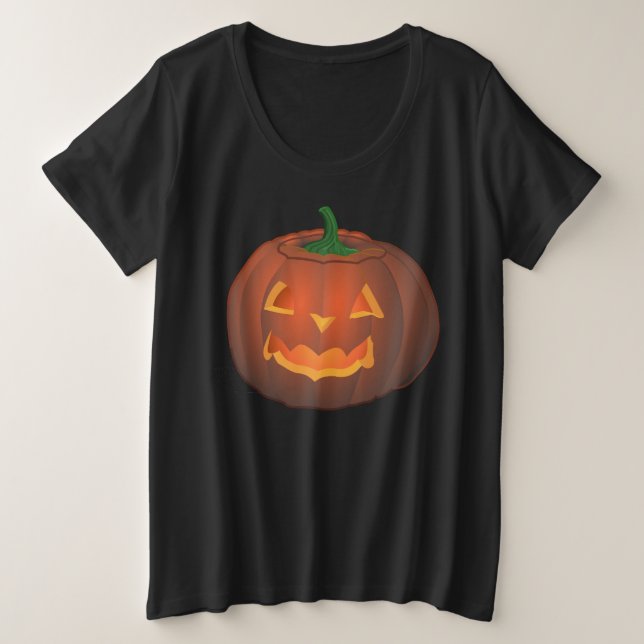 Women's Halloween Shirt Jack-o-lantern Shirt Tee (Design Front)
