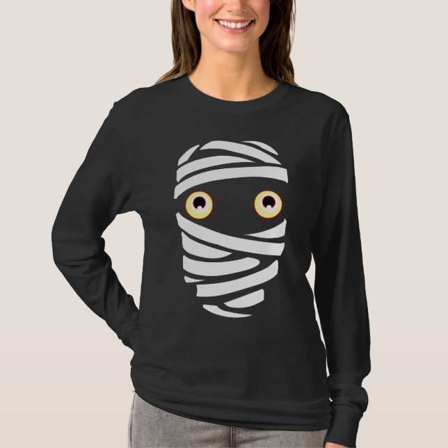 Women's Halloween Shirt Mummy Shirt Boo Tee (Front)