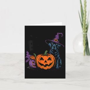 Womens Halloween Spooky Black Labrador Retriever Card