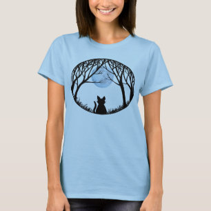 Women's Halloween T-shirt  Fat Cat Moon Shirts