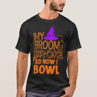 Womens Halloween Ten Pin Bowling Strike Funny Witc T-Shirt