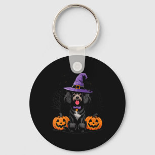 Womens Halloween Witchy Black Standard Poodle Dog Key Ring