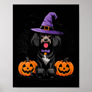 Womens Halloween Witchy Black Standard Poodle Dog Poster