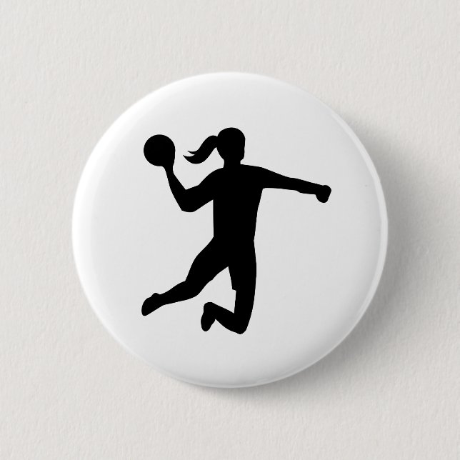 Womens handball 6 cm round badge (Front)