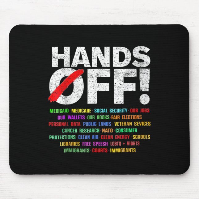 Womens Hands-off Protest V-neck  Mouse Pad (Front)