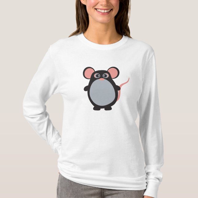 *Women's Hanes Nano Long Sleeve T-Shirt, White T-Shirt (Front)