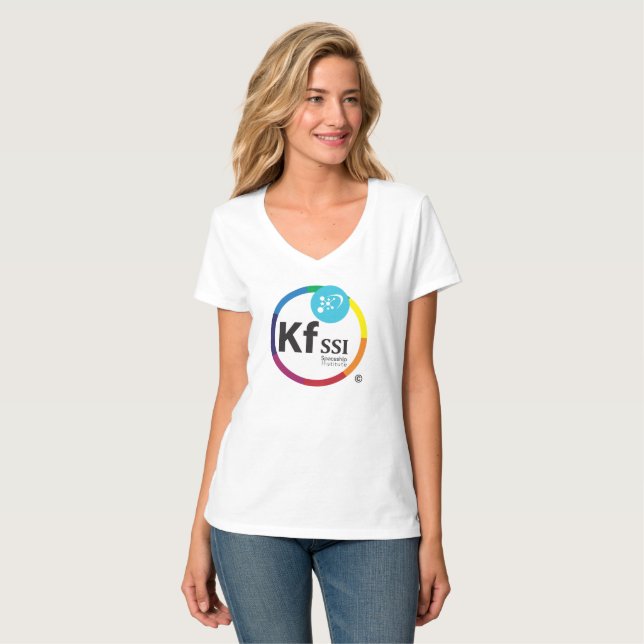 Women's Hanes Nano V-Neck T-Shirt with KFSSI Logo (Front Full)