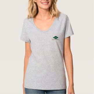 Women's Hanes V-Neck T-Shirt in Grey