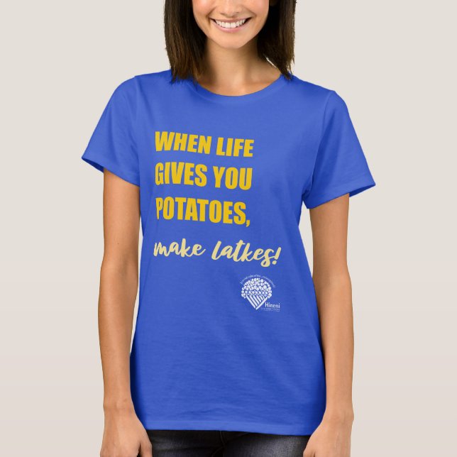Women's Hanukkah Shirt - "Make latkes" (Front)