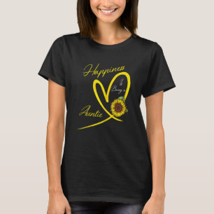 Womens Happiness Is Being A Auntie Sunflower T-Shirt