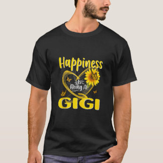 Womens Happiness Is Being A Gigi Sunflower Mother  T-Shirt
