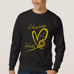 Womens Happiness Is Being A Godmother Sunflower Sweatshirt