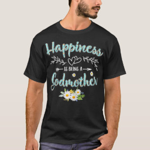 Womens Happiness Is Being A Godmother Women Daisy T-Shirt