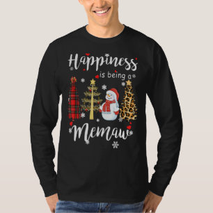 Womens Happiness Is Being A Memaw Christmas Tree S T-Shirt