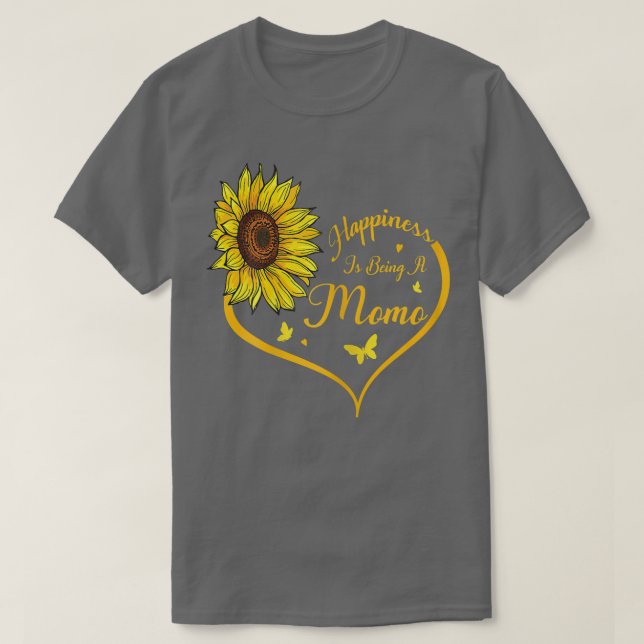 Womens Happiness is being a Momo Shirt Sunflower L (Design Front)