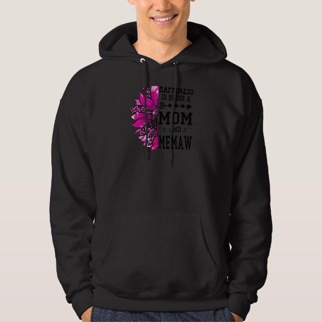 Womens Happiness is being a mum and memaw Mothers  Hoodie (Front)