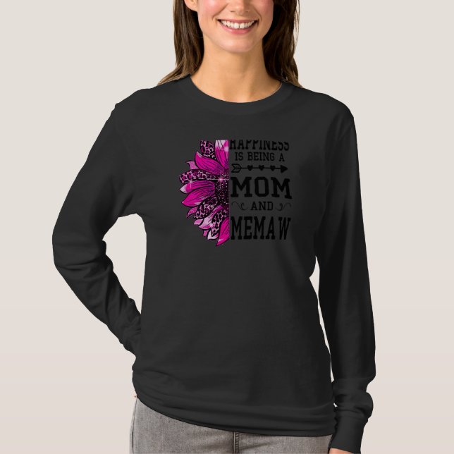 Womens Happiness is being a mum and memaw Mothers  T-Shirt (Front)