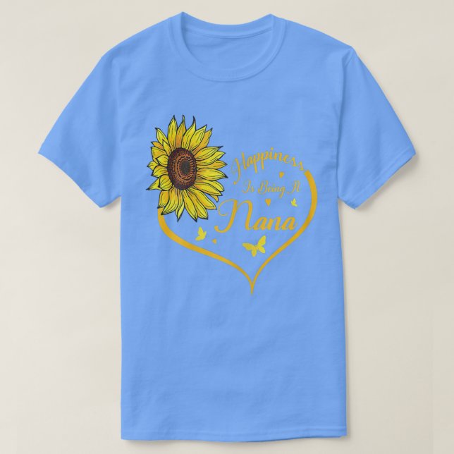 Womens Happiness is being a Nana  Sunflower Lovers T-Shirt (Design Front)
