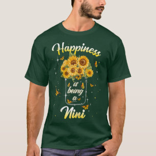 Womens Happiness Is Being A Nini Sunflower Lover G T-Shirt