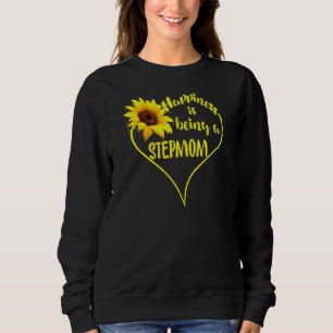 Womens Happiness Is Being A Stepmom Sunflower Moth Sweatshirt