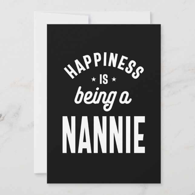 Womens Happiness Nannie Grandma Gift Invitation (Front)