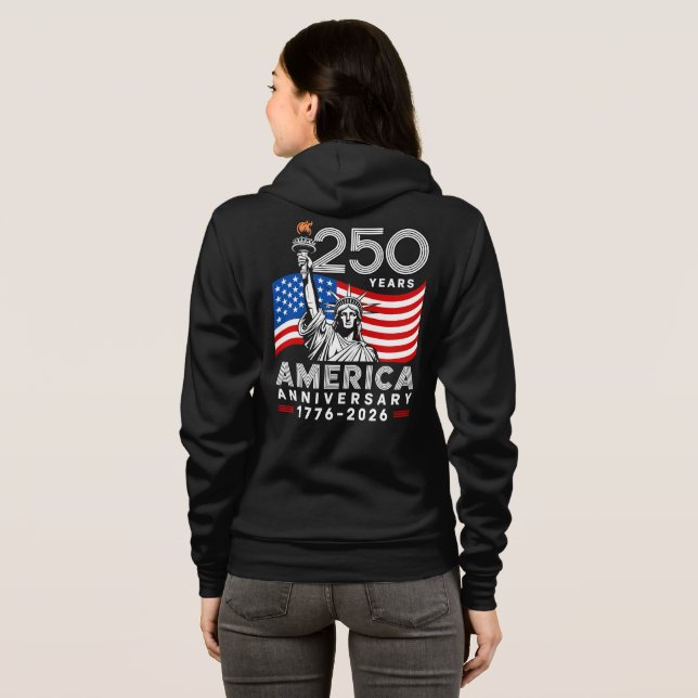 Women's Happy 250th Anniversary America  Hoodie (Back Full)