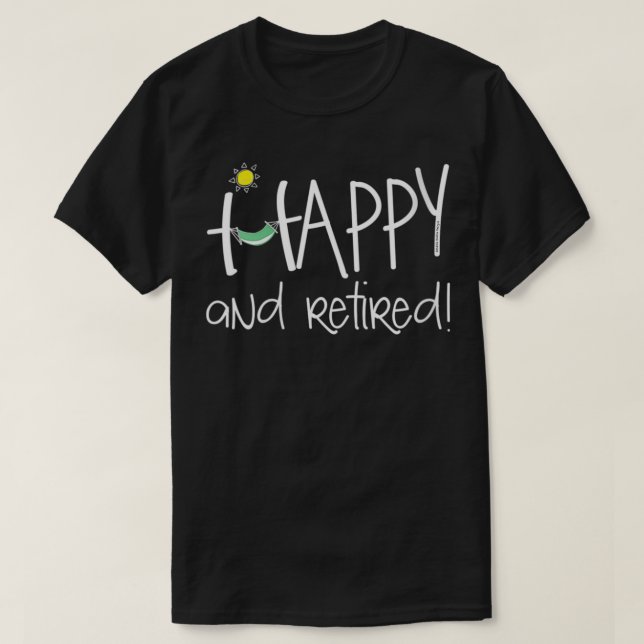 Womens Happy and Retired Funny Retirement VNeck  T-Shirt (Design Front)