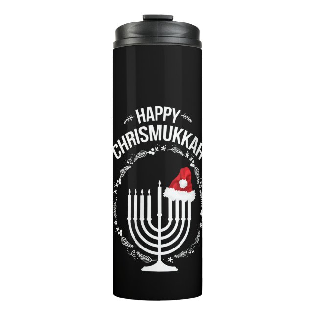 Womens Happy Chrismukkah Hanukkah Christmas Jewis Thermal Tumbler (Front)