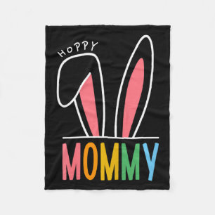 Womens Happy Easter Day 2023 Hoppy Mommy Bunny Fun Fleece Blanket