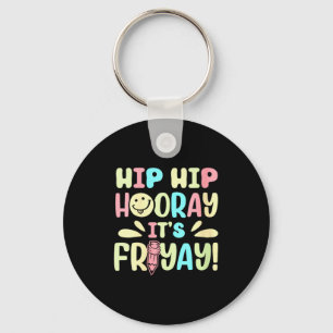Womens Happy Friday Fri Yay Teacher School Meme V- Key Ring
