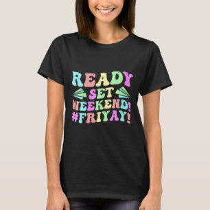 Womens Happy Friday Fri Yay Teacher School Meme V- T-Shirt