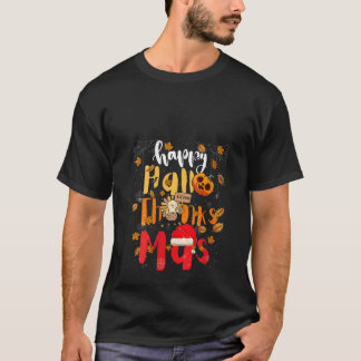 Womens Happy Hallothanksmas Gnomes Halloween Thank T-Shirt