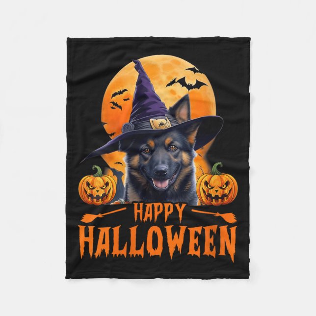 Womens Happy Halloween Dog 1 Fleece Blanket (Front)