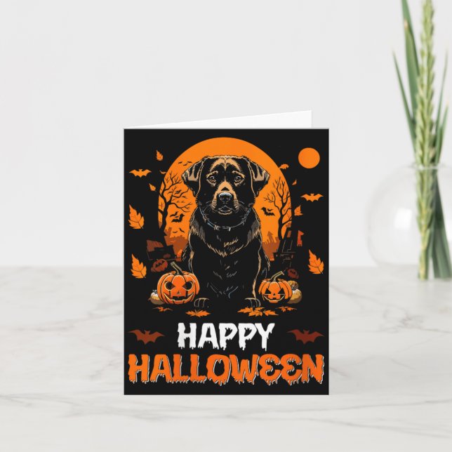 Womens Happy Halloween Dog 2 Card (Front)